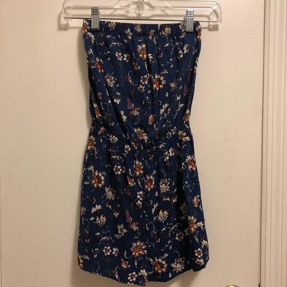 H&M Other - H&M Navy Blue Floral Strapless Romper
